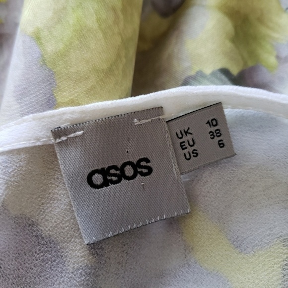 ASOS Floral peplum top sheer chest & shoulder Size 6 Coquette - Picture 6 of 9